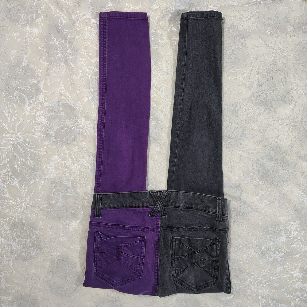 Royal Bones by Daang Split Leg Stretchy Skinny Jeans 5 JR Y2K Mall Goth Emo